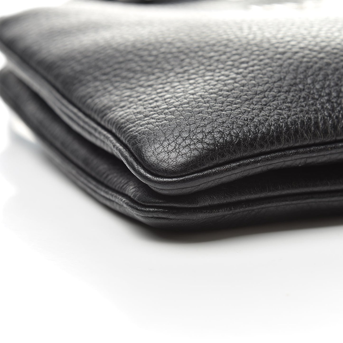 Vitello Daino Double Zip Crossbody Bag Black