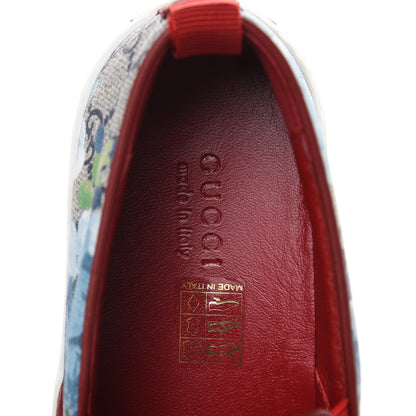 Gucci GG Supreme Monogram Blooms Womens Slip On Sneakers 35.5 Beige Blue Navy Red 8 of 10