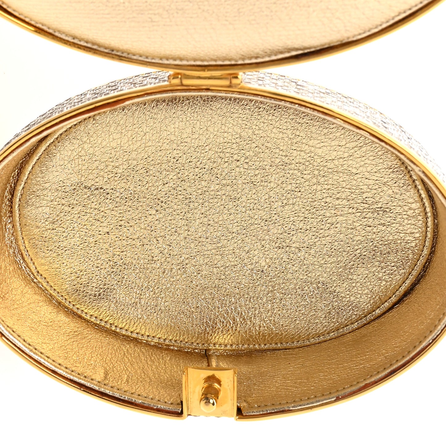Swarovski Crystal Minaudiere Train Case Clutch Gold Silver