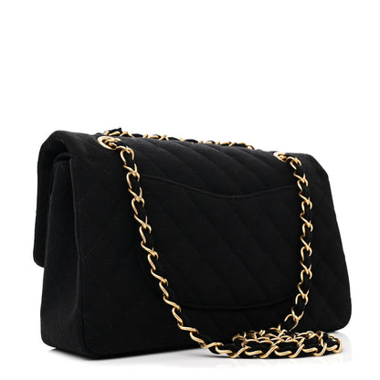 Chanel Jersey Quilted Medium Double Flap Black 3 of 10