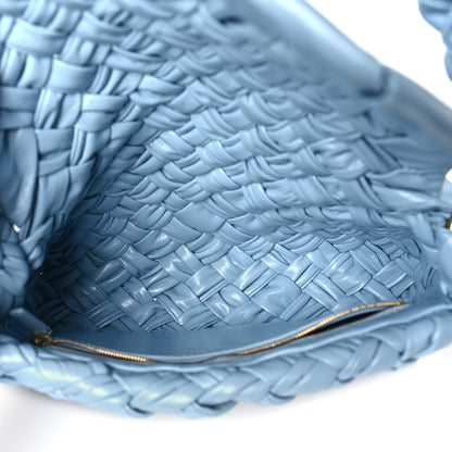 Bottega Veneta Calfskin Foulard Intreccio Kalimero Città Shoulder Bag Ice 5 of 10
