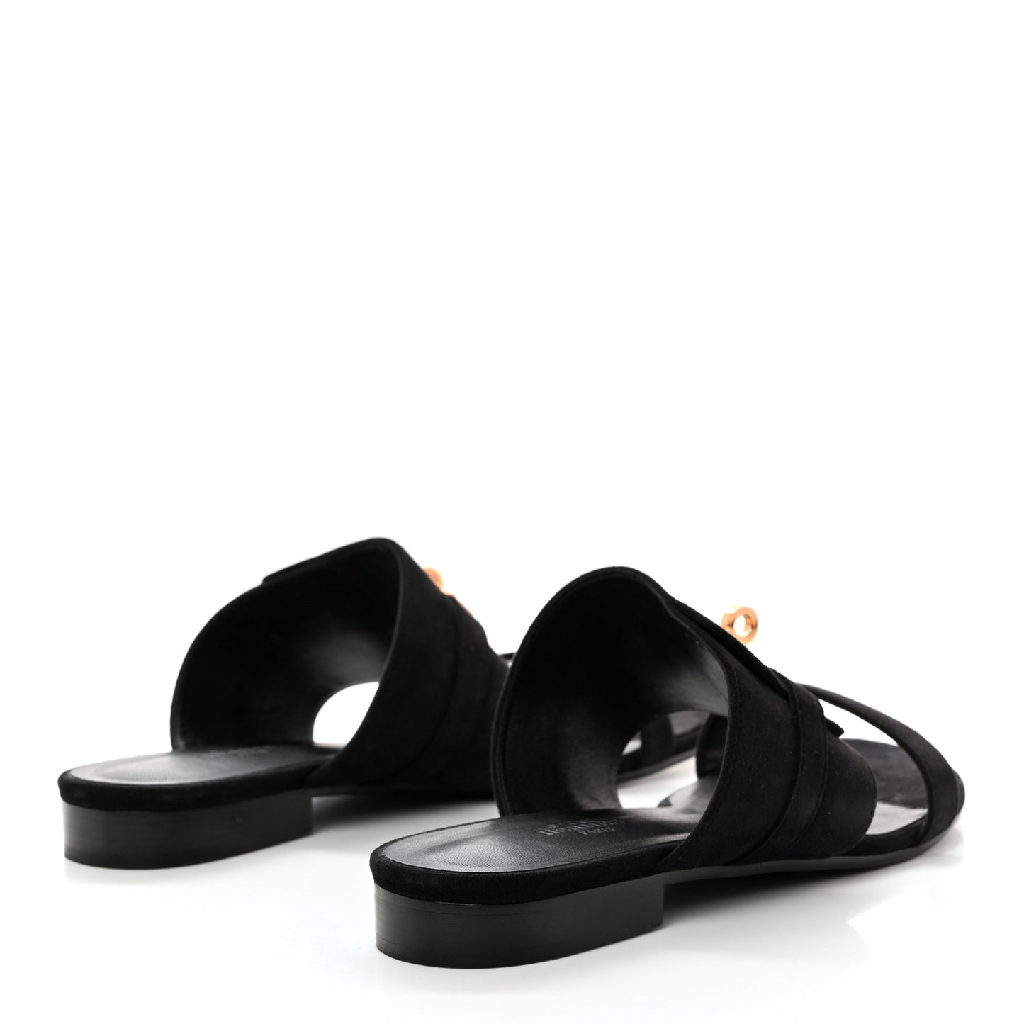 Suede Goatskin Avenue Sandals 39 Black