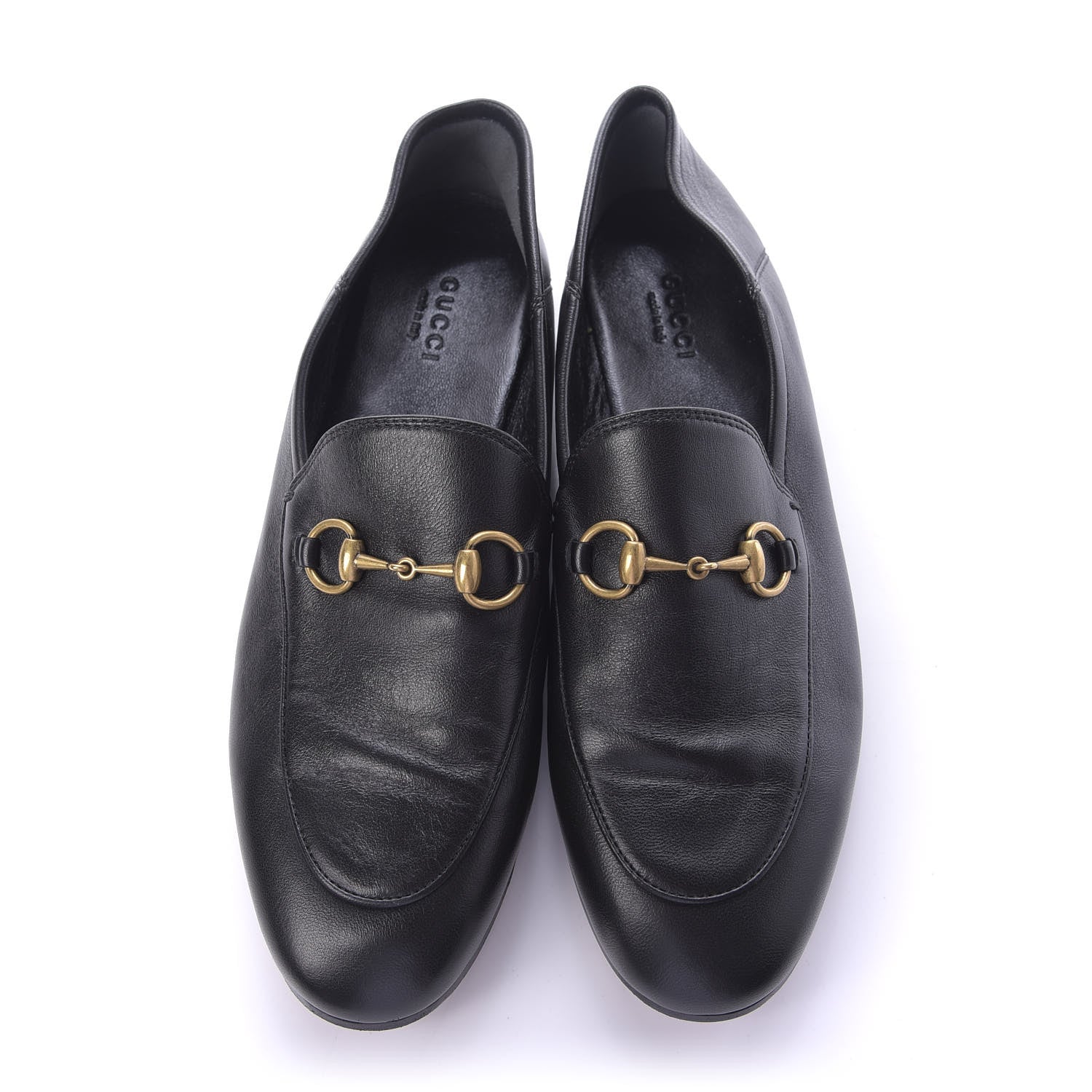 Gucci Lambskin Womens Brixton Horsebit Loafers 37 Black 6 of 11