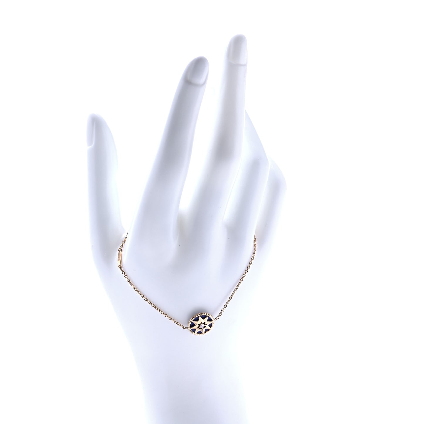 18K Yellow Gold Lapis Lazuli Diamond Rose Des Vents Bracelet