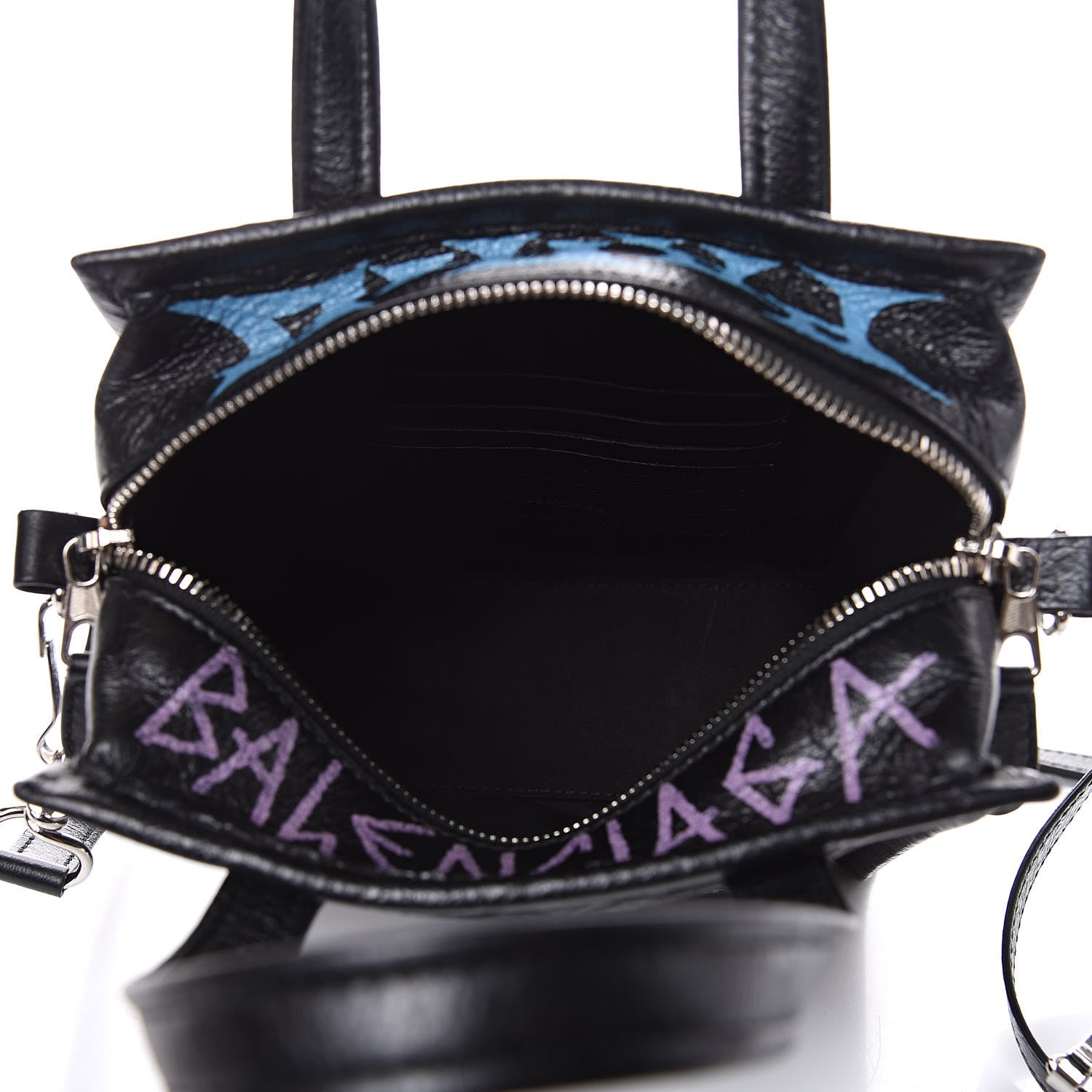 Balenciaga Agneau Arena Graffiti All Over XXS Bazar Shopper Tote Black Multicolor 5 of 9