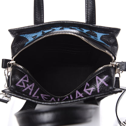 Balenciaga Agneau Arena Graffiti All Over XXS Bazar Shopper Tote Black Multicolor 5 of 9
