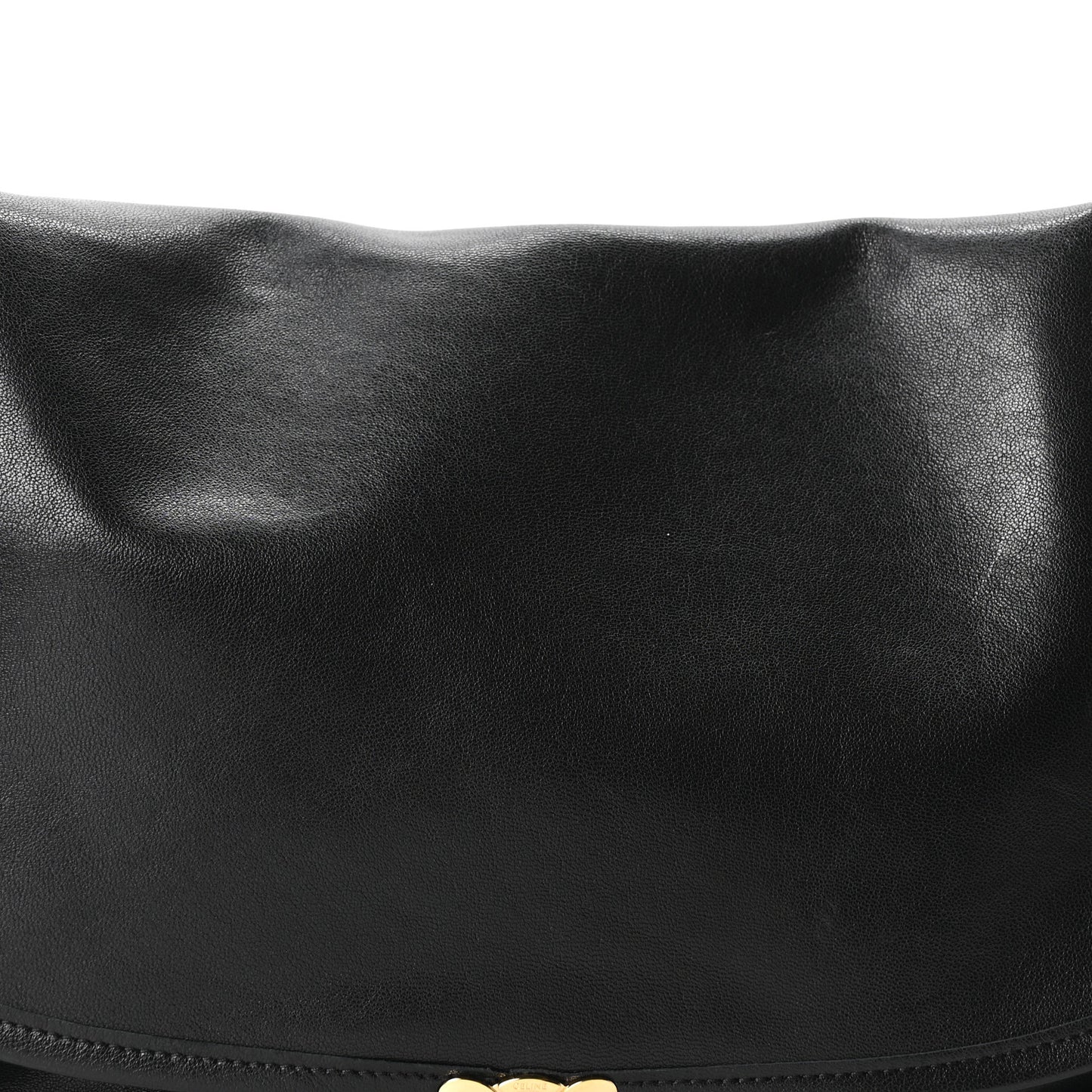 Shiny Lambskin Soft Triomphe Half Moon Bag Black