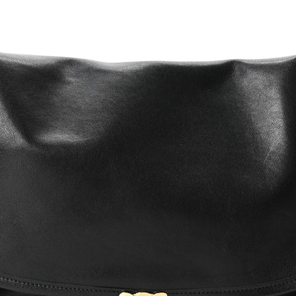 Celine Shiny Lambskin Soft Triomphe Half Moon Bag Black 9 of 11