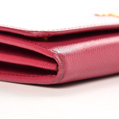 Prada Saffiano Metal Flap Wallet Peonia 8 of 10