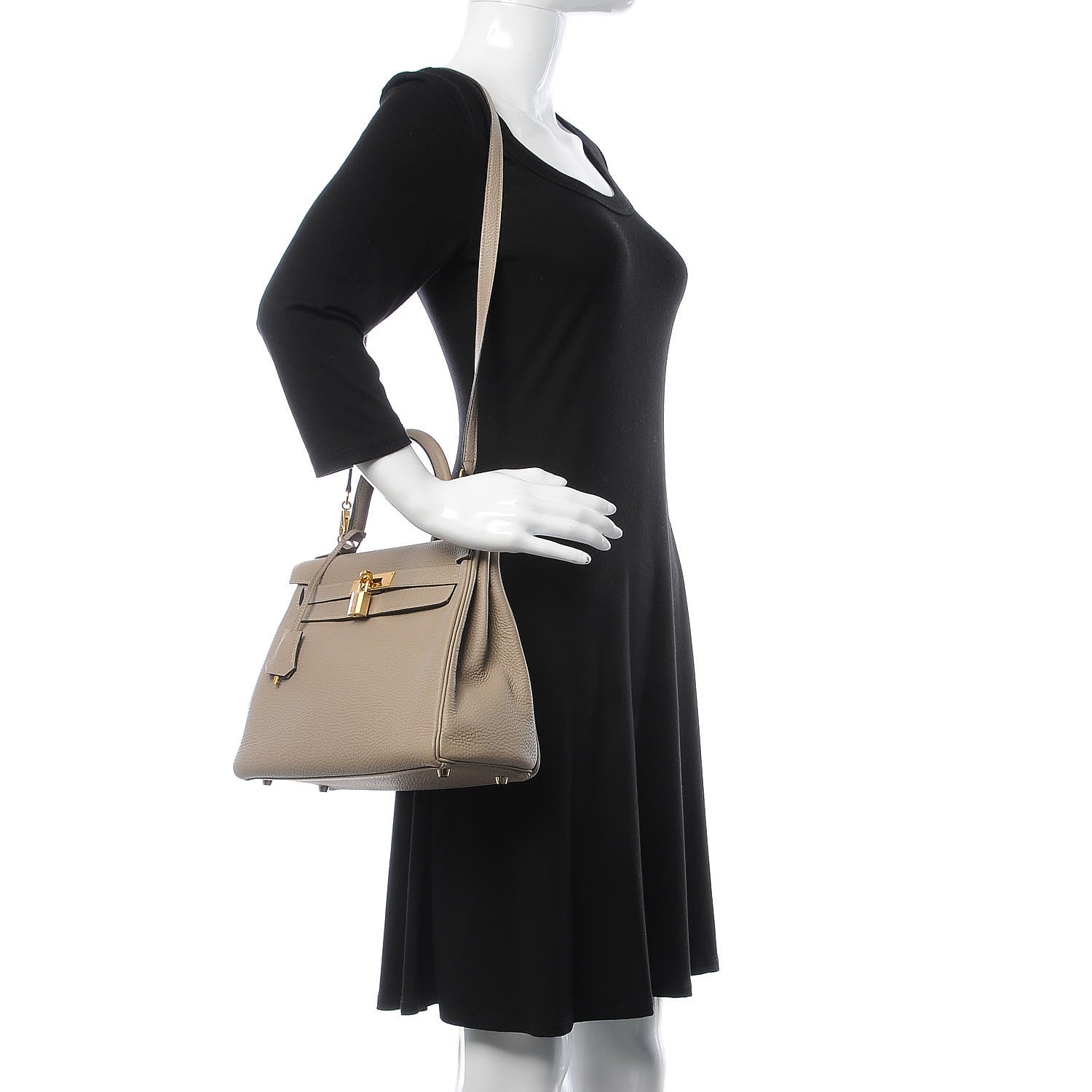 Hermes Taurillon Clemence Kelly Retourne 28 Gris Tourterelle 2 of 43
