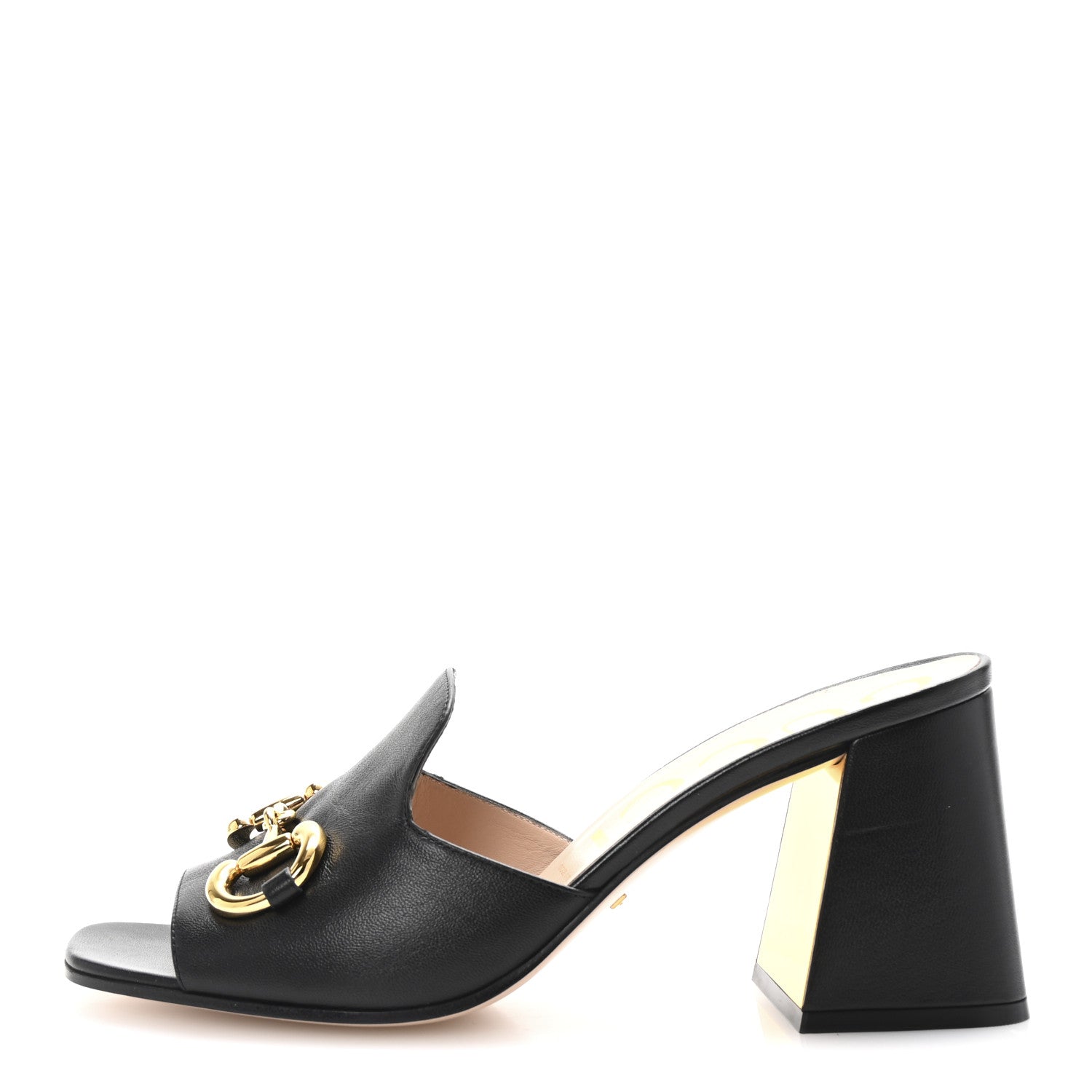 Gucci Nappa Horsebit 75mm Slide Sandals 40.5 Black 1 of 10