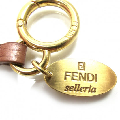 Fendi Fox Fur Calfskin Romano Selleria Pom Pom Bag Charm Pink 3 of 4