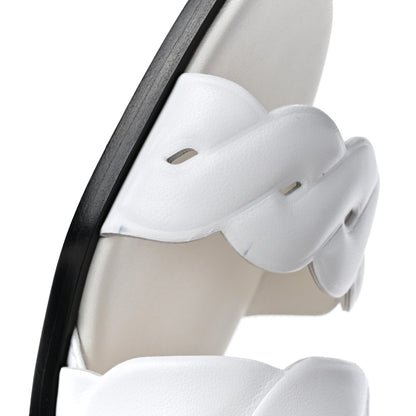 Hermes Nappa Womens Grace Sandals 36.5 White 11 of 12