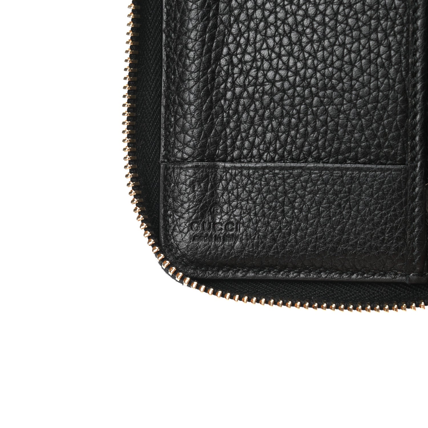 Gucci Pebbled Calfskin Medium Soho Zip Around Wallet Black 7 of 10
