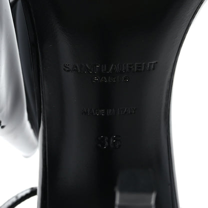Saint Laurent Patent Calfskin Freja 105 Bow Sandals 36 Black 7 of 7