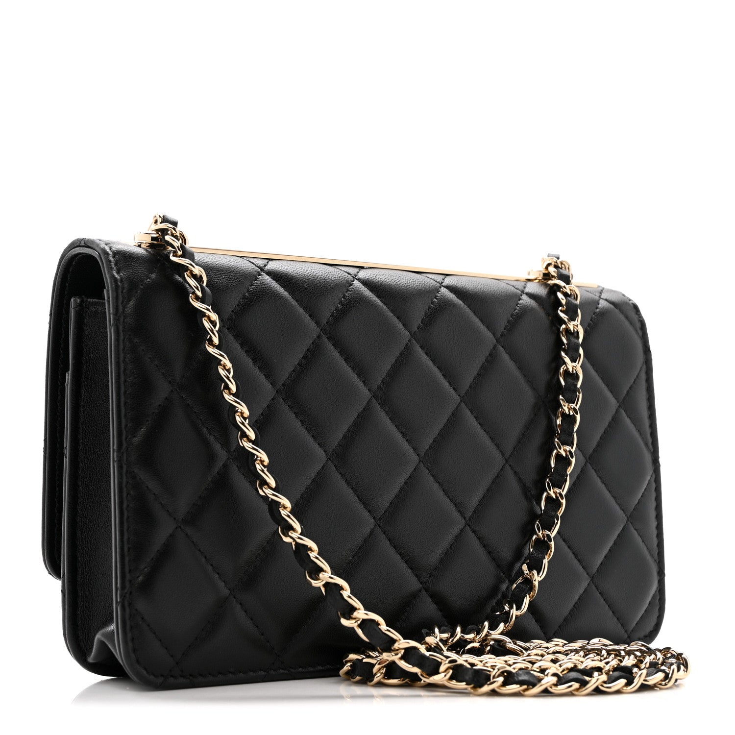 Chanel Lambskin Quilted Trendy CC Wallet On Chain WOC Black 3 of 13