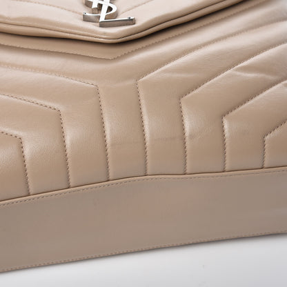 Saint Laurent Calfskin Y Quilted Monogram Medium Loulou Chain Satchel Dark Beige 11 of 11