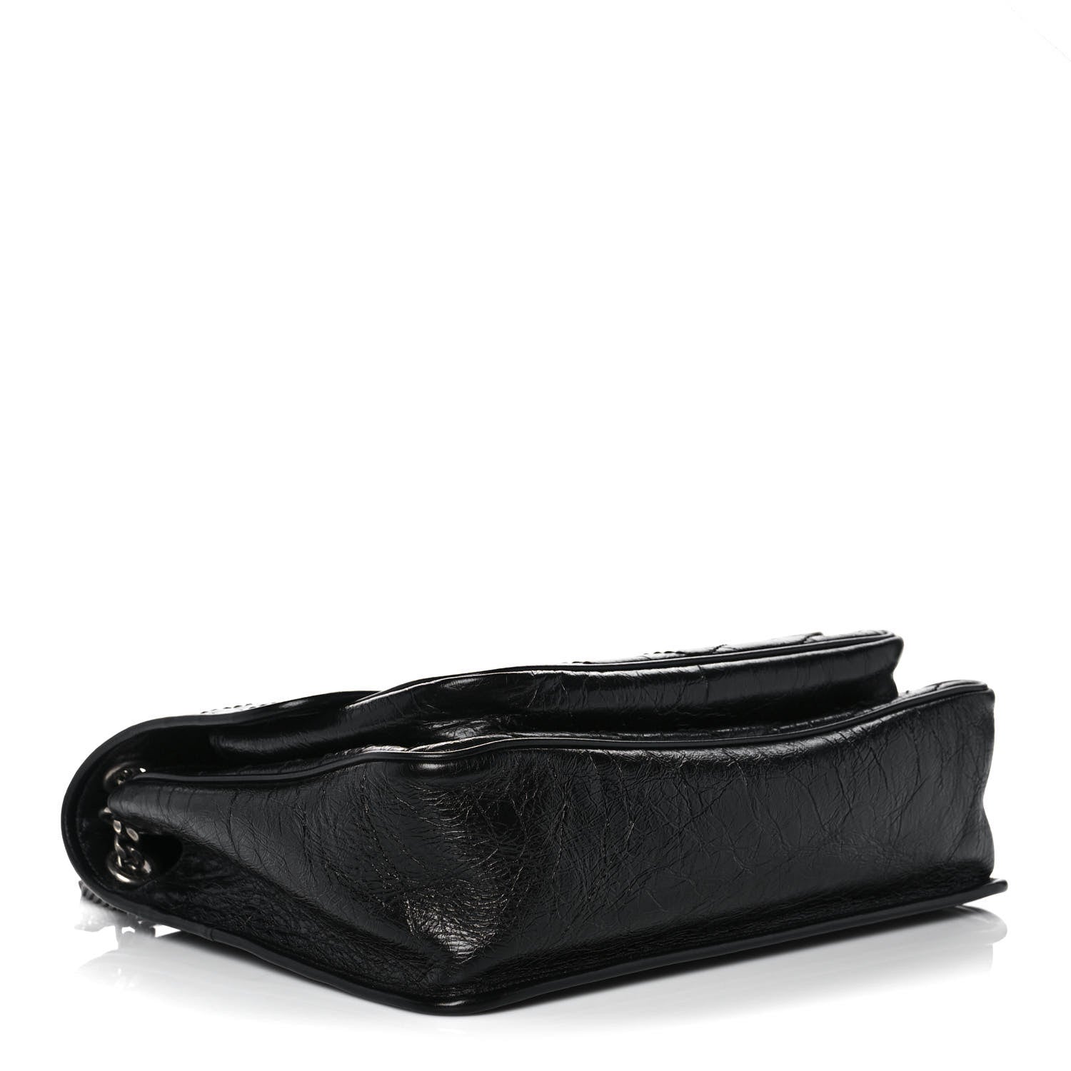 Saint Laurent Crinkled Calfskin Matelasse Monogram Large Niki Chain Satchel Black 4 of 11