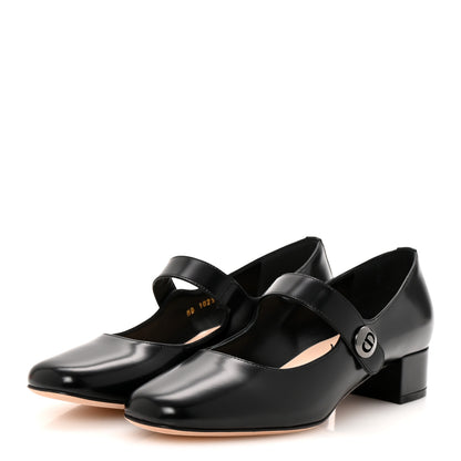 Christian Dior Brushed Calfskin Uniform 30mm Pumps 37.5 Black 4 of 10
