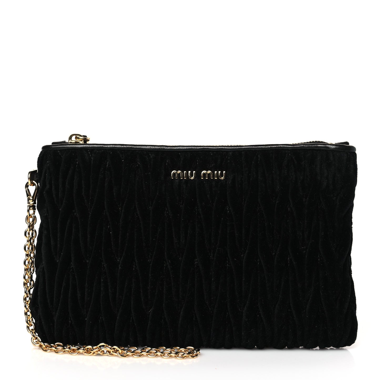 Velvet Matelasse Wristlet Black