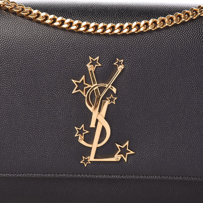 Saint Laurent Grain De Poudre Star Monogram Kate Satchel Black 8 of 10