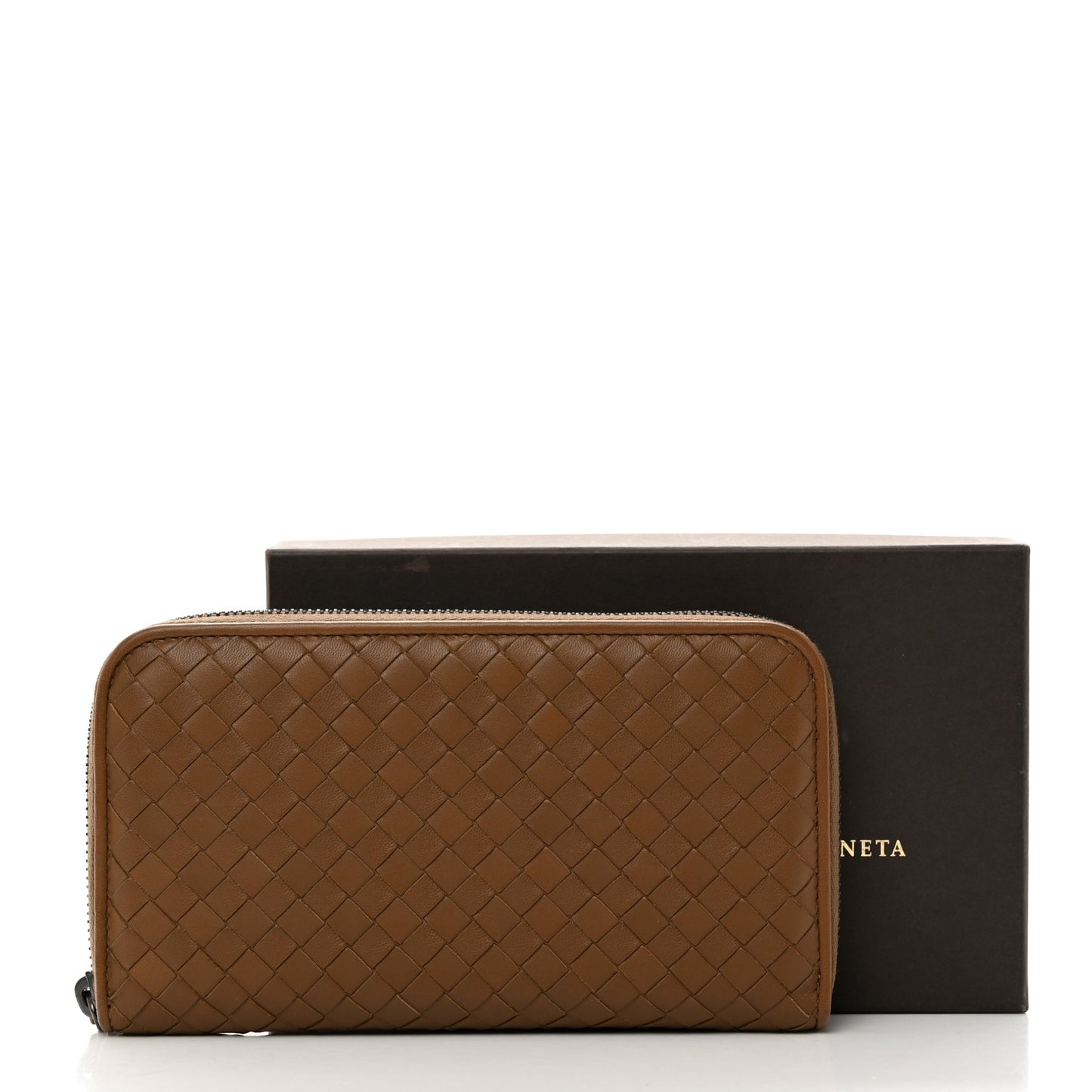 Nappa Intrecciato Zip Around Wallet Edoardo
