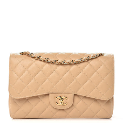 Chanel Caviar Quilted Jumbo Double Flap Beige Clair 1 of 10