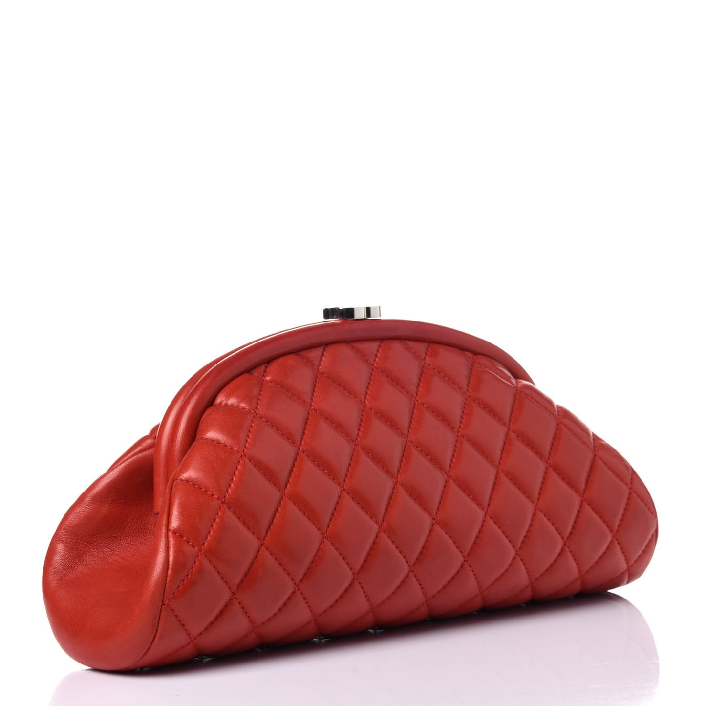 Lambskin Quilted Timeless Clutch Red
