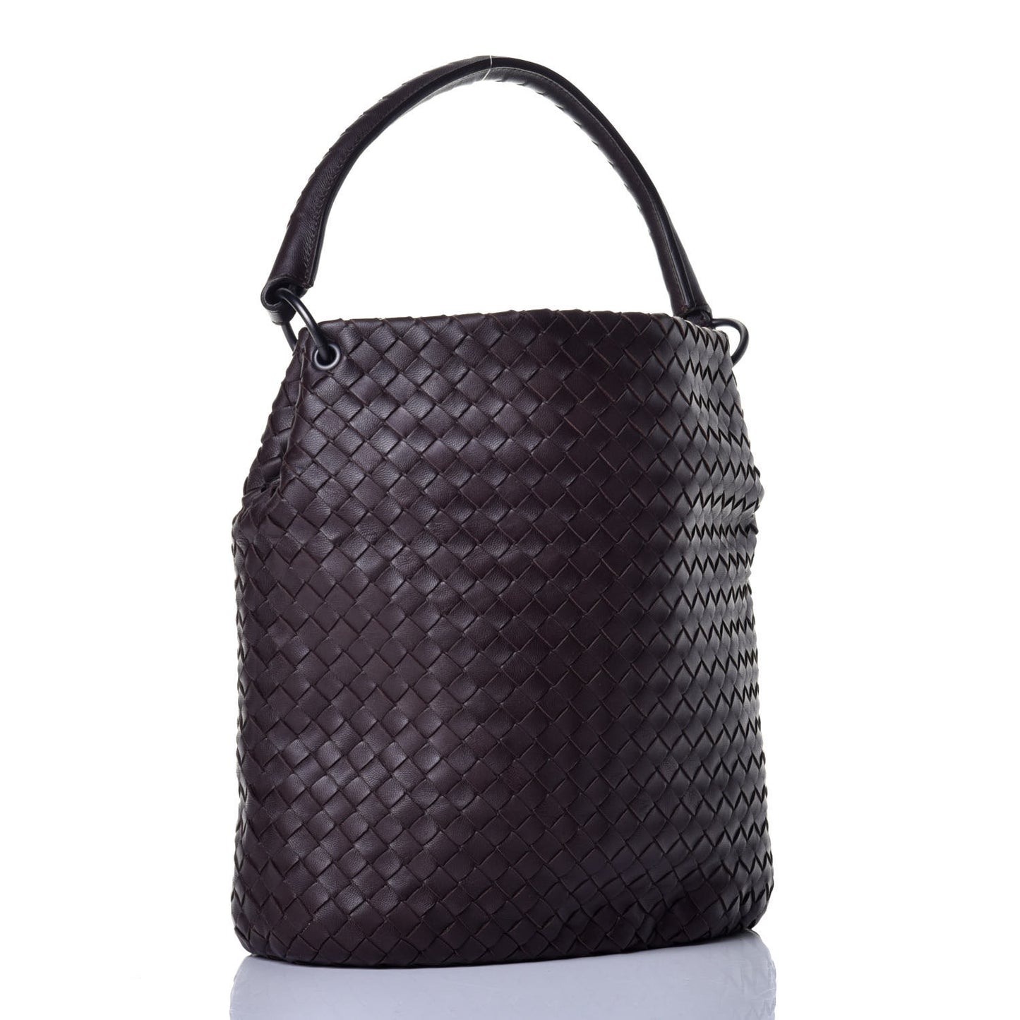 Nappa Intrecciato Bucket Bag Ebano