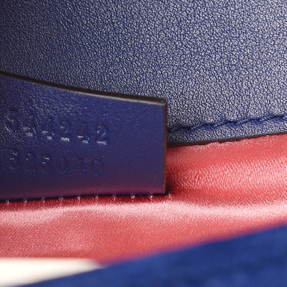 Gucci Velvet Crystal Square G Shoulder Bag Cobalt Blue 9 of 10