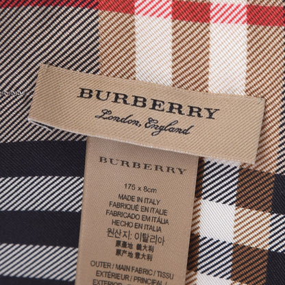 Burberry Silk Castleford Check Skinny Scarf Camel 3 of 7