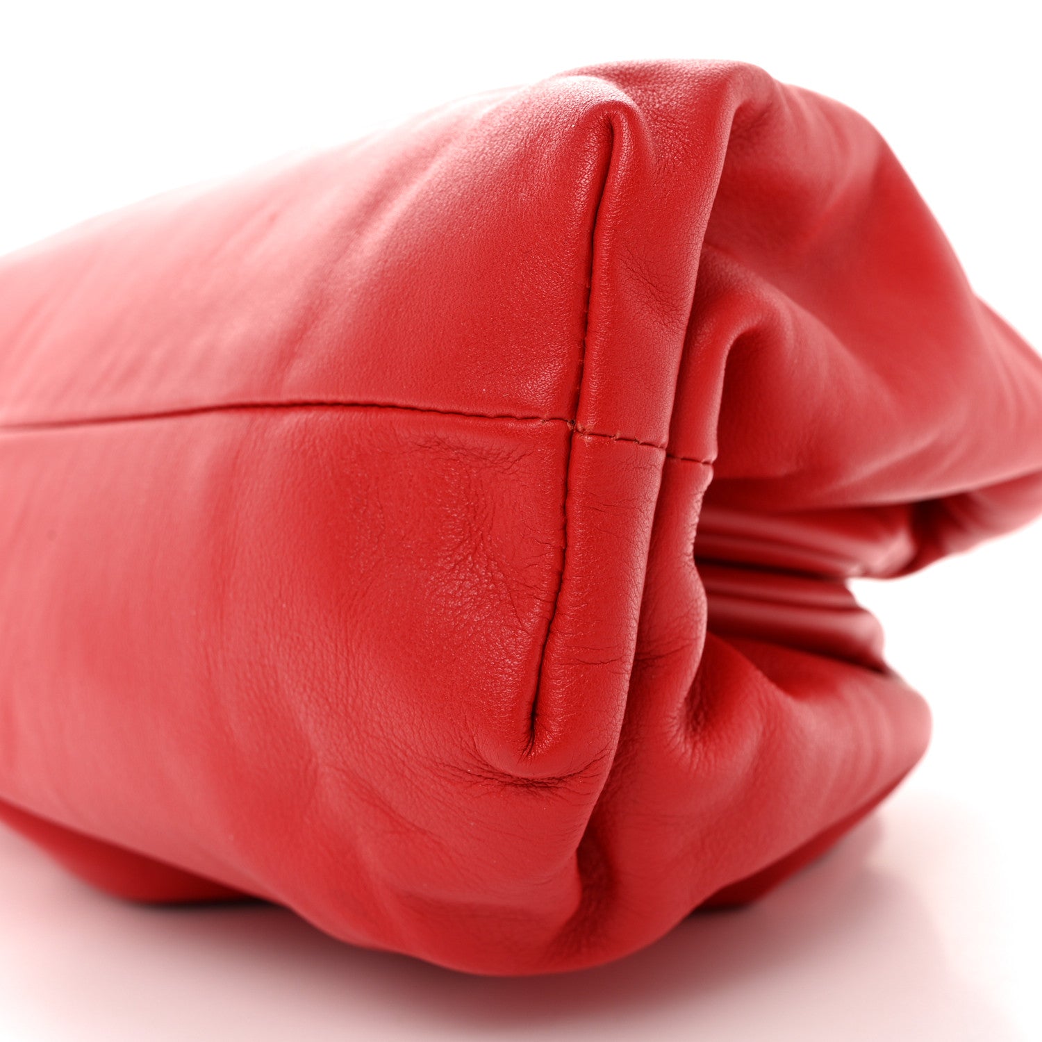 Bottega Veneta Smooth Butter Calf The Pouch Oversized Clutch Bright Red 10 of 10