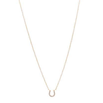 Tiffany 18K Rose Gold Diamond Mini Metro Horseshoe Pendant Necklace 1 of 5