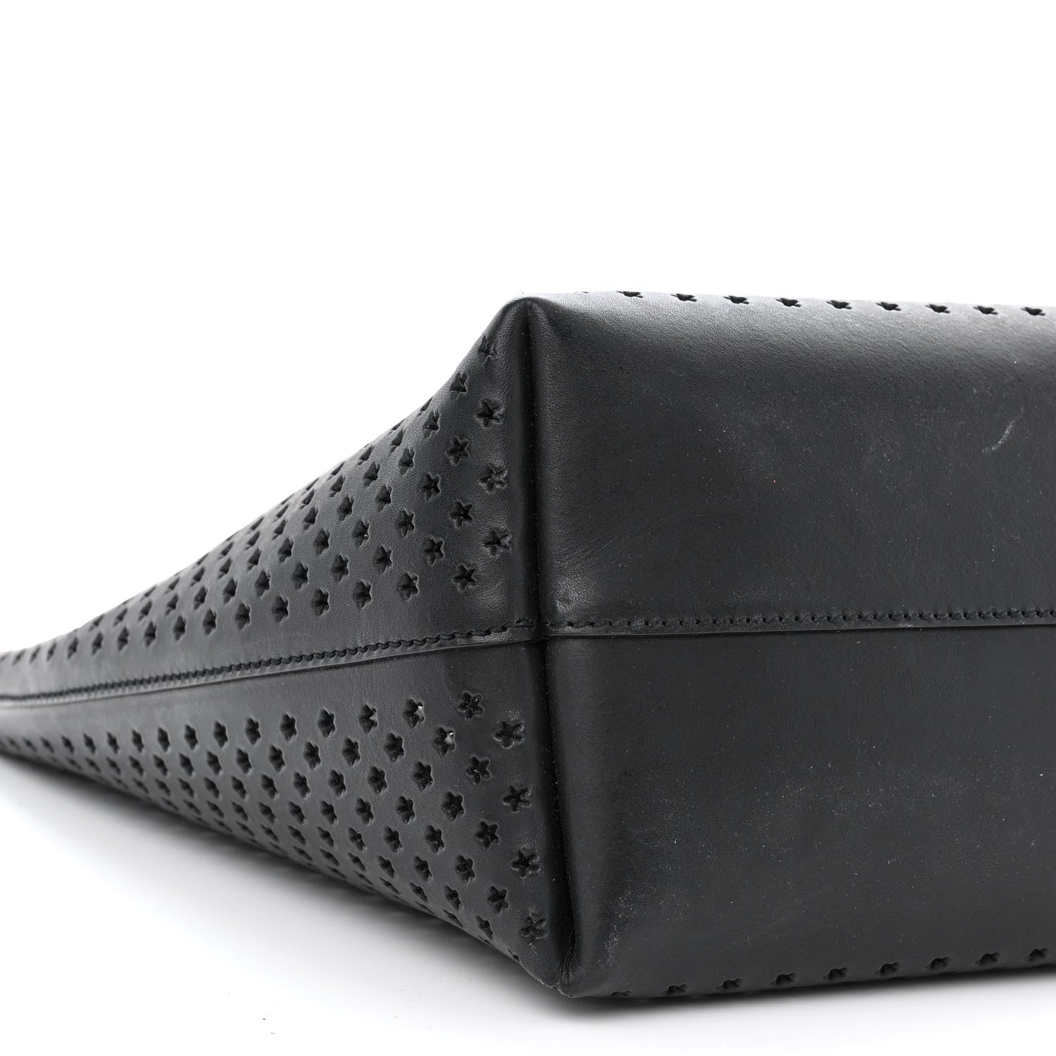 Saint Laurent Calfskin Star Perforated Large Shopping Tote Black 11 of 12