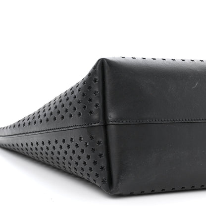 Saint Laurent Calfskin Star Perforated Large Shopping Tote Black 11 of 12