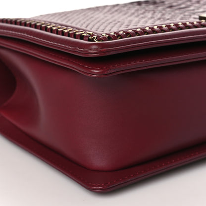 Chanel Snakeskin New Medium Boy Top Handle Flap Dark Red 9 of 9