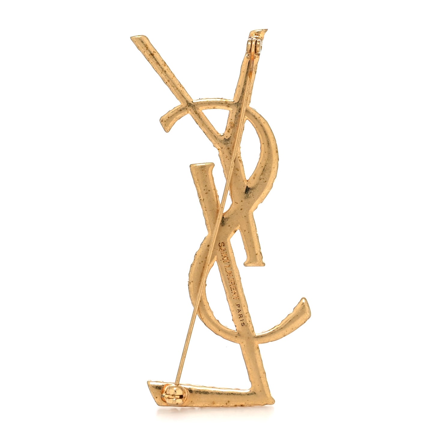Brass Cassandre Opyum YSL Twisted Brooch Gold