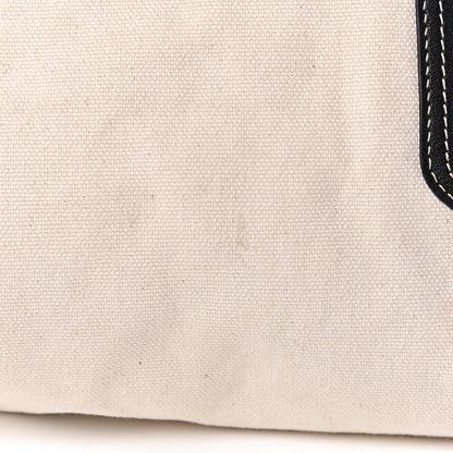 Celine Canvas Smooth Calfskin Frame Tote Black White 17 of 18