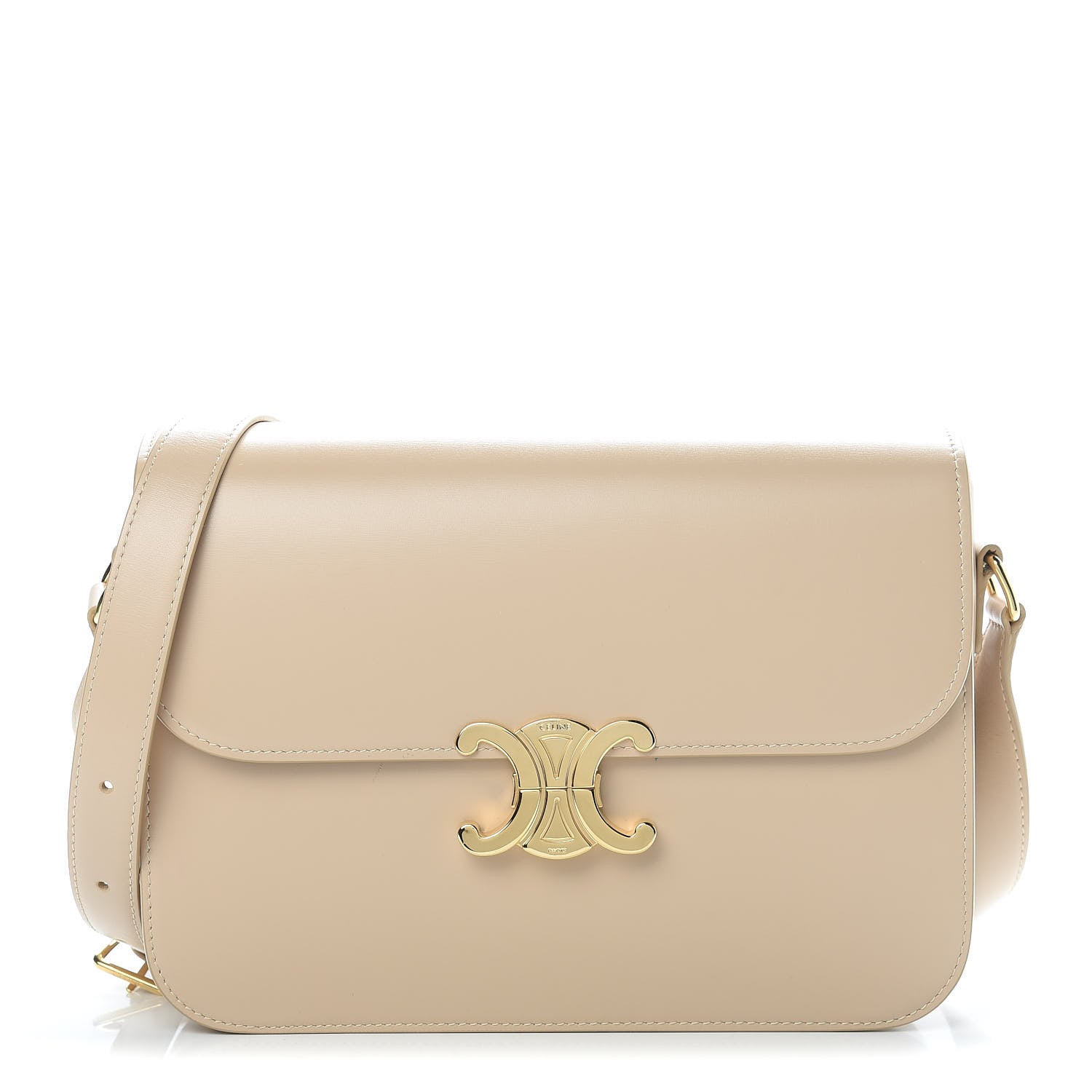 Celine Shiny Calfskin Large Triomphe Nude 1 of 14