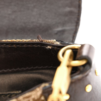 Gucci Monogram Studded Small Horsebit Clutch Dark Brown 13 of 14