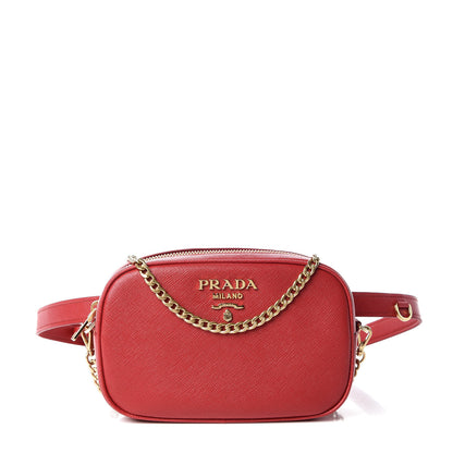 Prada Saffiano Lux Belt Bag Fuoco 1 of 10