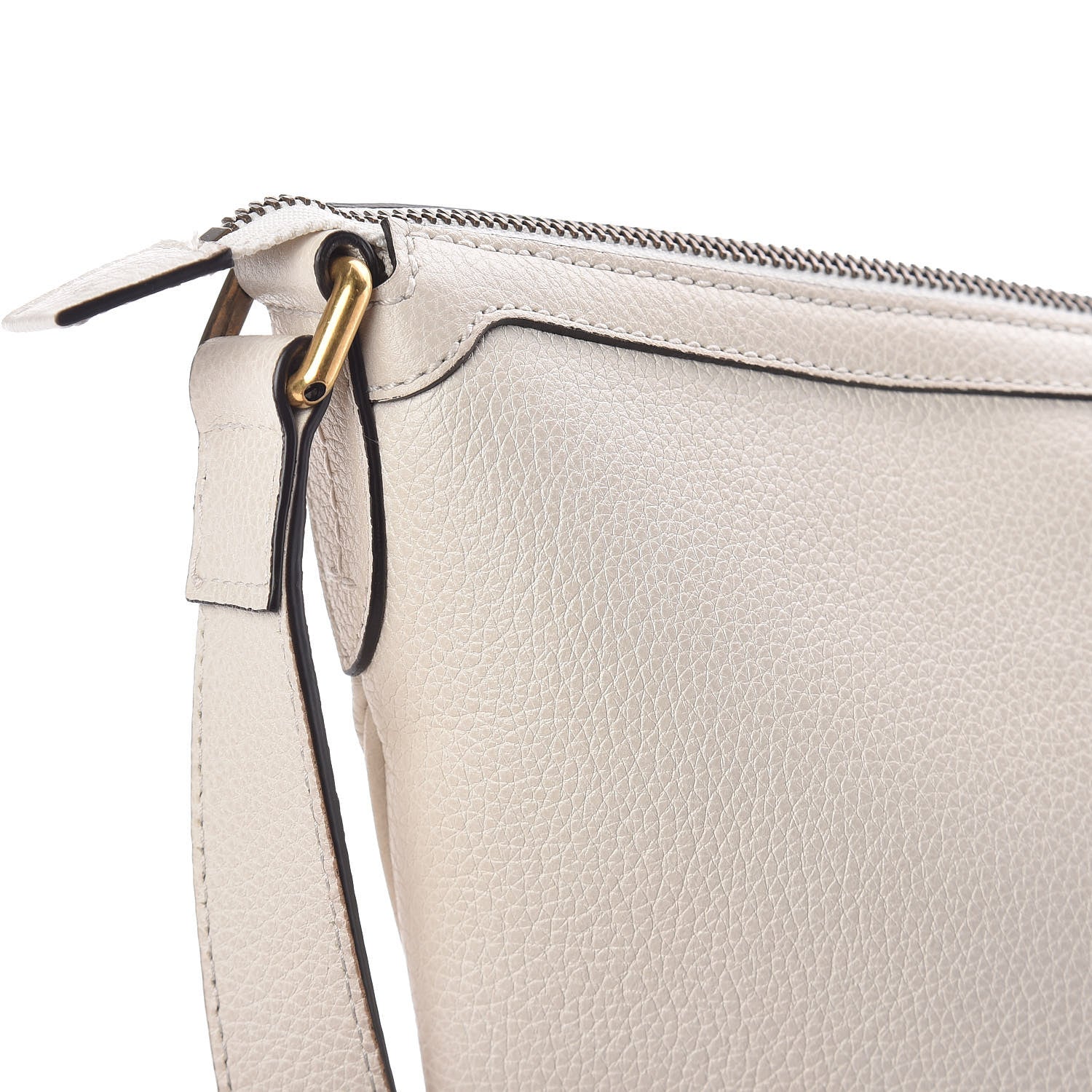 Gucci Grained Calfskin Logo Half Moon Hobo White 8 of 11