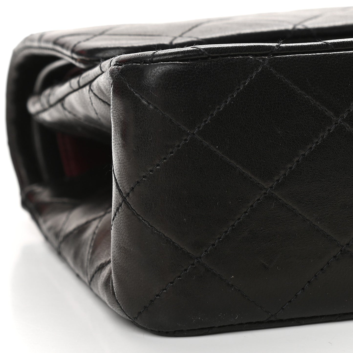 Lambskin Quilted Medium Double Flap Black