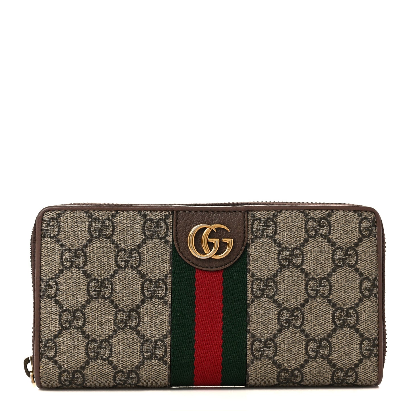 X DISNEY GG Supreme Monogram Web Three Little Pigs Ophidia Zip Around Wallet Beige New Acero