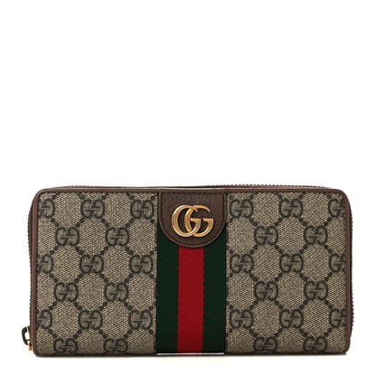Gucci X DISNEY GG Supreme Monogram Web Three Little Pigs Ophidia Zip Around Wallet Beige New Acero 1 of 9