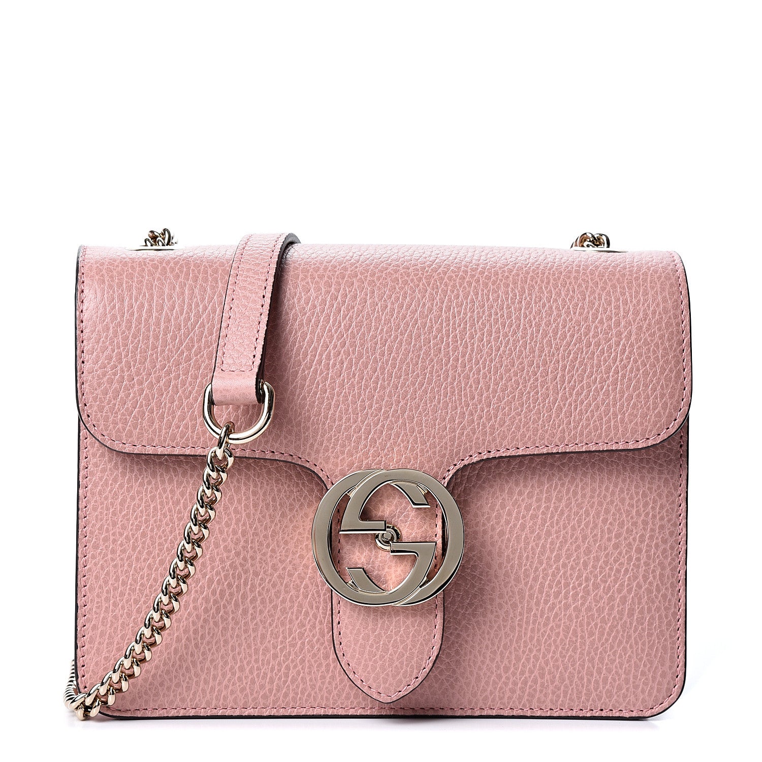 Gucci Dollar Calfskin Small Interlocking G Shoulder Bag Soft Pink 1 of 9