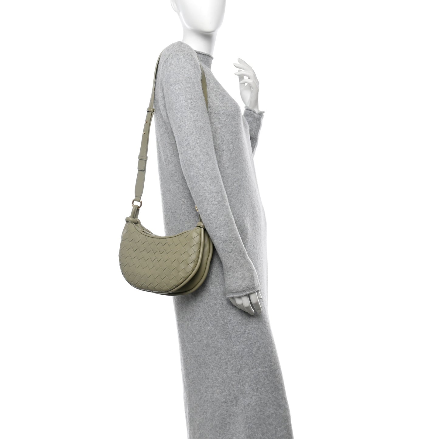 Nappa Intrecciato Small Gemelli Multipocket Bag Travertine Muse