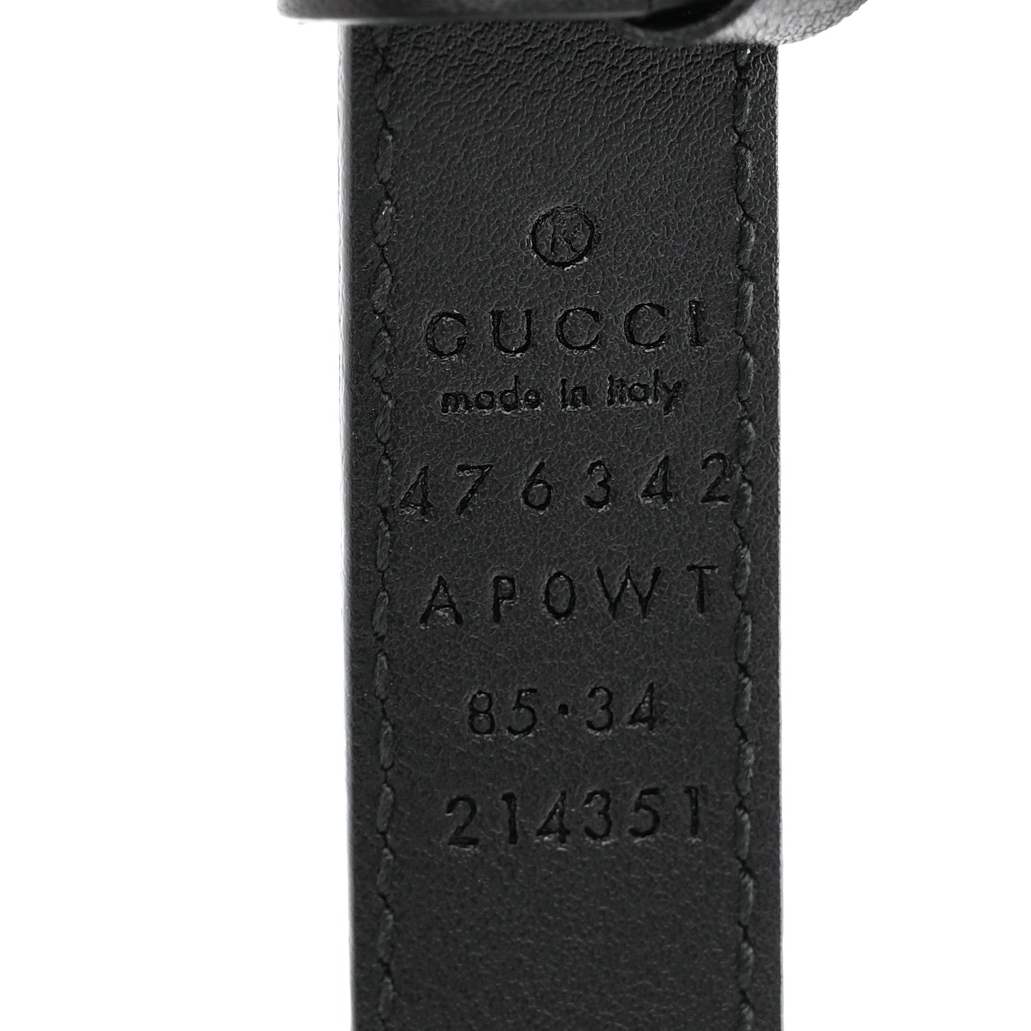 Gucci Calfskin Pearl Double G 20mm Belt 85 34 Black Cream 3 of 5