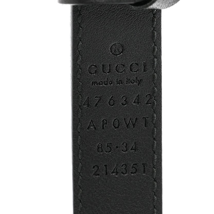 Gucci Calfskin Pearl Double G 20mm Belt 85 34 Black Cream 3 of 5