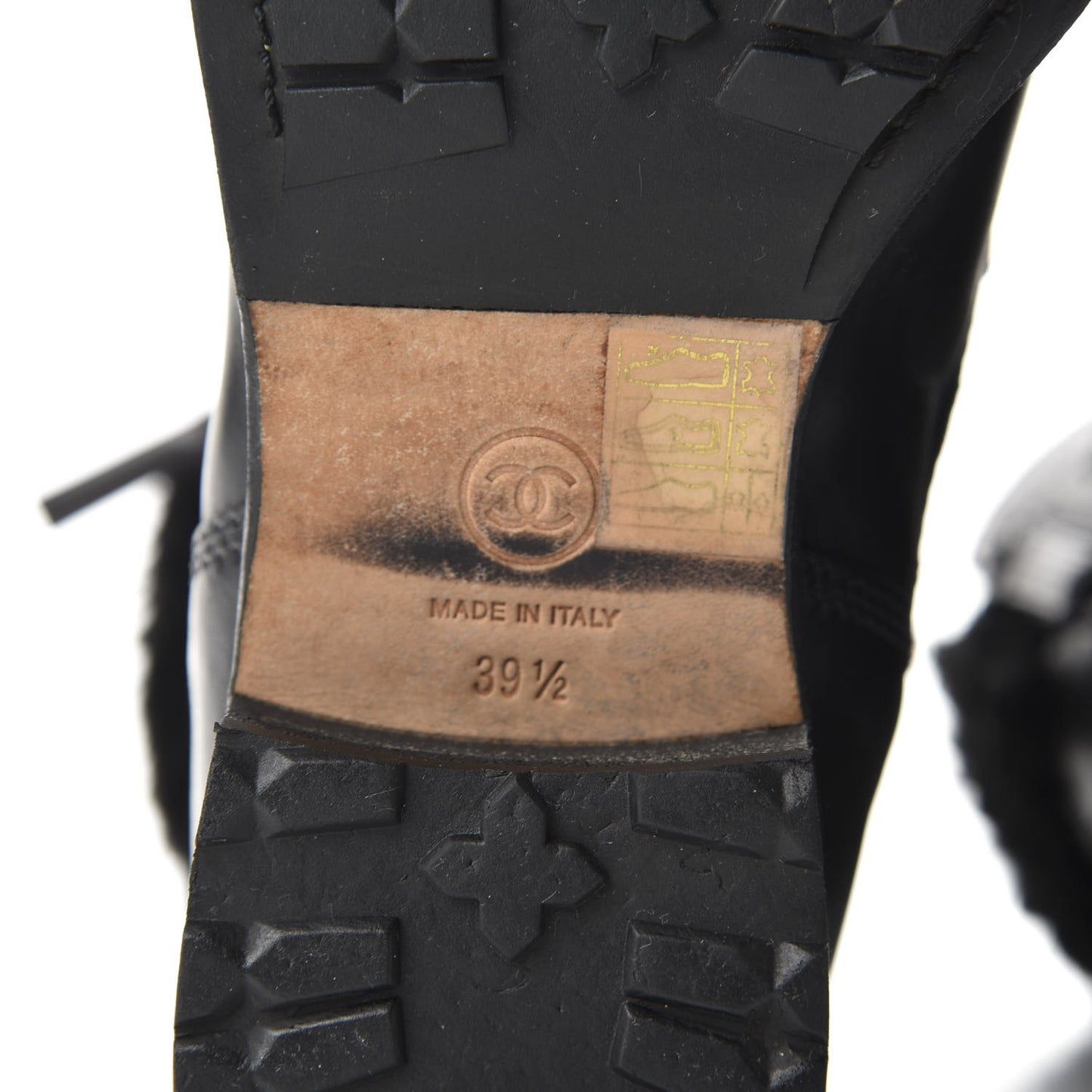 Calfskin Shearling Quilted Cap Toe Combat Boots 39.5 Black